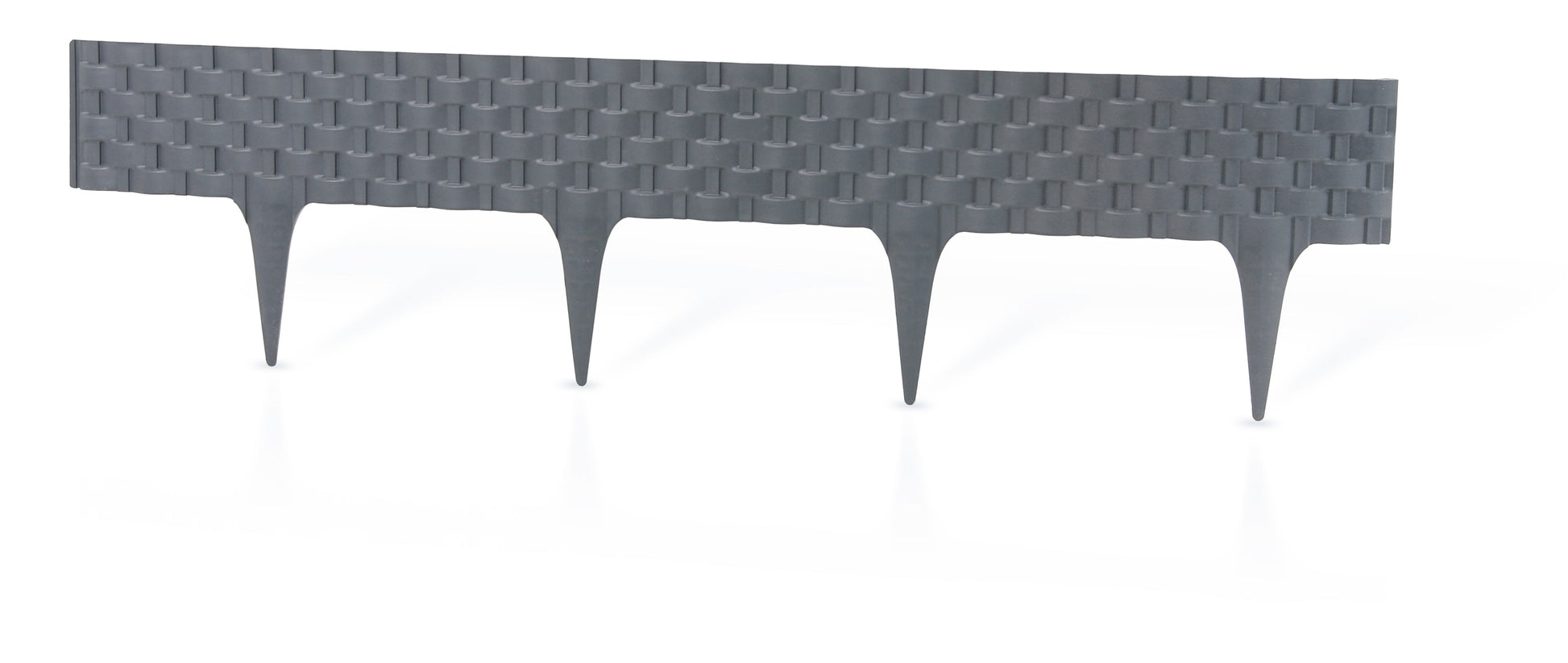 Lawn Edging, Plastic Palisade Rattan Effect, 2.4m, Gray - Best4Trade-Retail Garden tools & Accesories