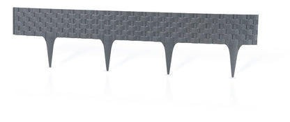 Lawn Edging, Plastic Palisade Rattan Effect, 2.4m, Gray - Best4Trade-Retail Garden tools & Accesories