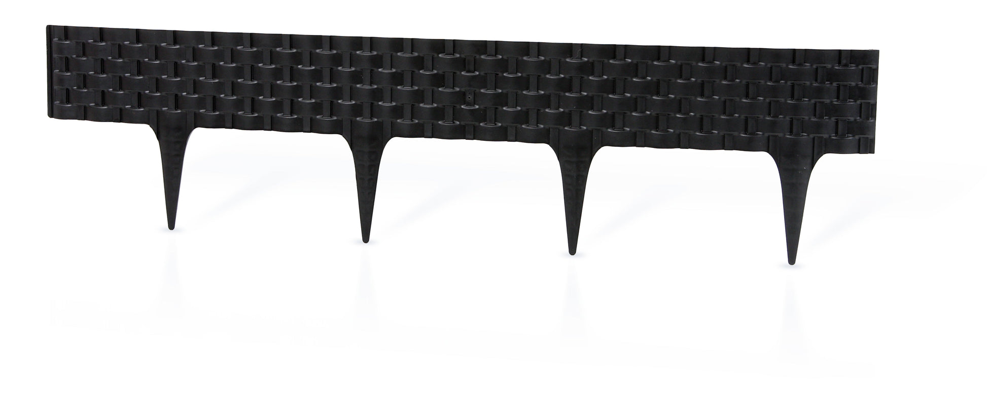 Lawn Edging, Plastic Palisade Rattan Effect, 2.4m, Black - Best4Trade-Retail Garden tools & Accesories