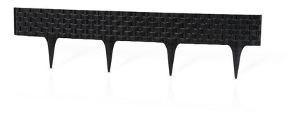 Lawn Edging, Plastic Palisade Rattan Effect, 2.4m, Black - Best4Trade-Retail Garden tools & Accesories