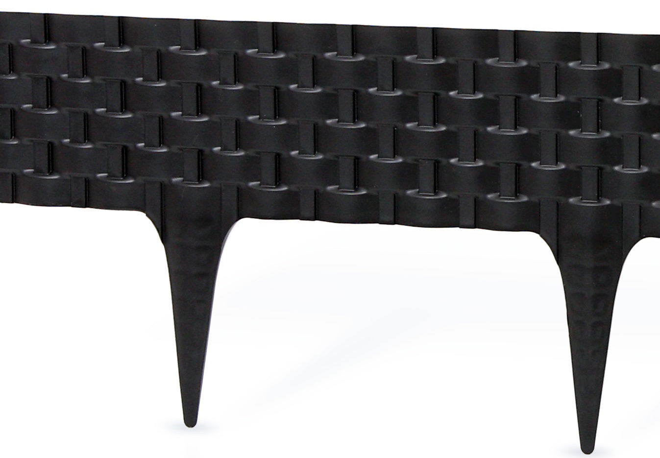 Lawn Edging, Plastic Palisade Rattan Effect, 2.4m, Black - Best4Trade-Retail Garden tools & Accesories