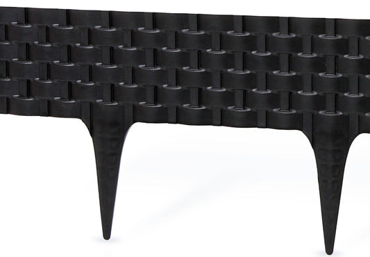 Lawn Edging, Plastic Palisade Rattan Effect, 2.4m, Black - Best4Trade-Retail Garden tools & Accesories