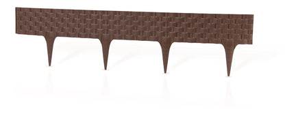 Lawn Edging, Plastic Palisade Rattan Effect, 2.4m, Brown - Best4Trade-Retail Garden tools & Accesories