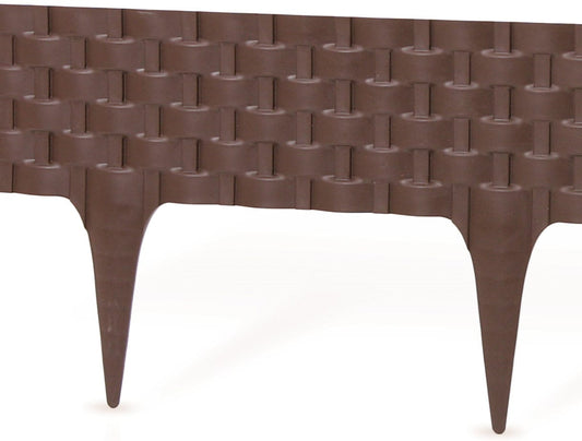Lawn Edging, Plastic Palisade Rattan Effect, 2.4m, Brown - Best4Trade-Retail Garden tools & Accesories