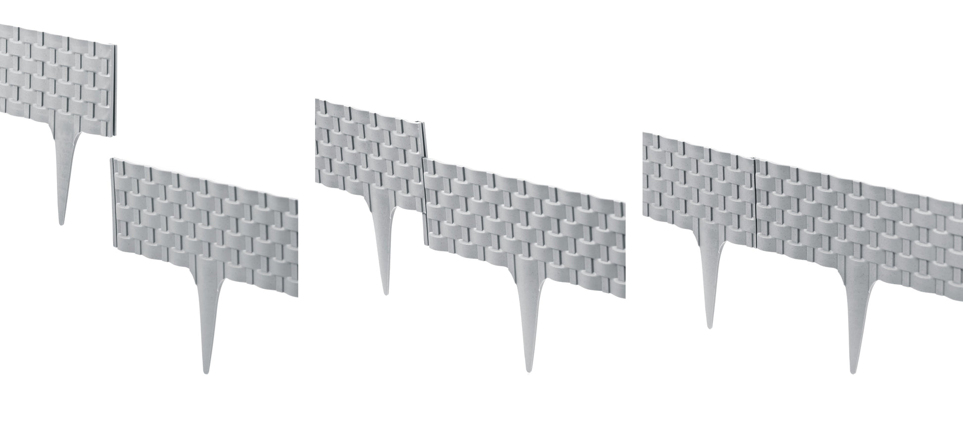 Lawn Edging, Plastic Palisade Rattan Effect, 2.4m, Black - Best4Trade-Retail Garden tools & Accesories