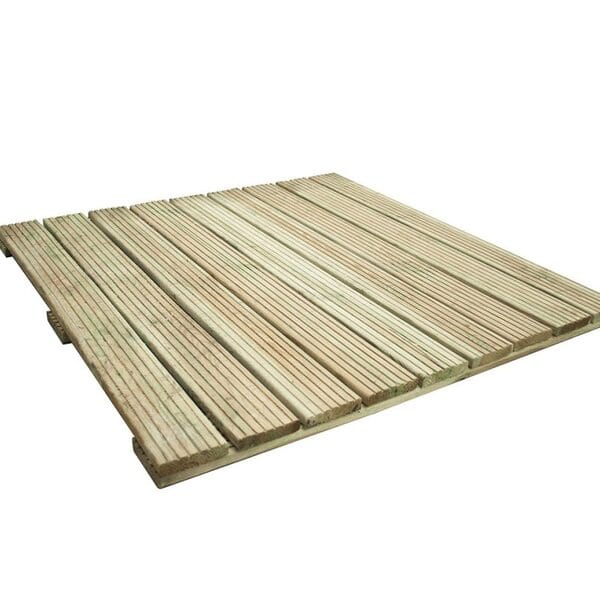 Ridged Deck Tiles - 500mm x 500m (Pack of 4) - Forest Garden