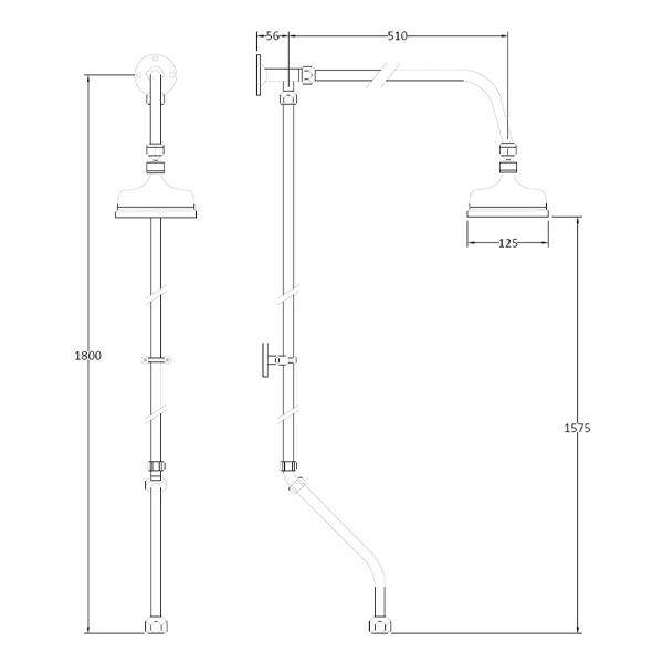 Shower Mixer Riser Bayswater Rigid Riser Kit with Bath Shower Mixer - Shop Now – Build4less