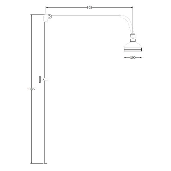 Rigid Shower Riser Kit with Swivel Spout - Bayswater Bathrooms