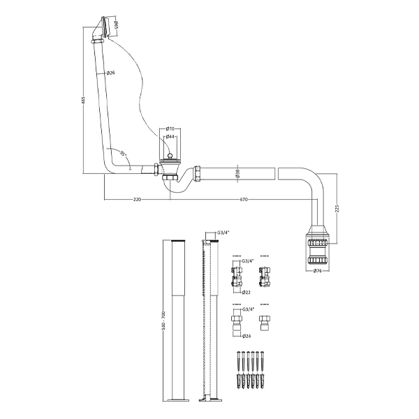 Roll Top Bath Pack - Bayswater Bathrooms