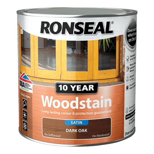 Ronseal 10 Year Woodstain 2.5 Litres - Dark Oak - Ronseal