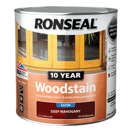 Ronseal 10 Year Woodstain 2.5 Litres - Deep Mahogany - Ronseal