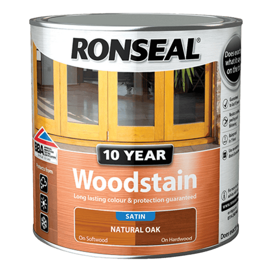 Ronseal 10 Year Woodstain 2.5 Litres - Natural Oak - Ronseal