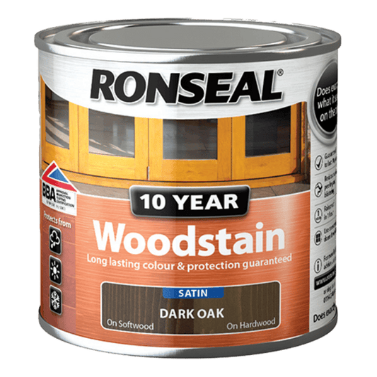 Ronseal 10 Year Woodstain 250ml - Dark Oak - Ronseal