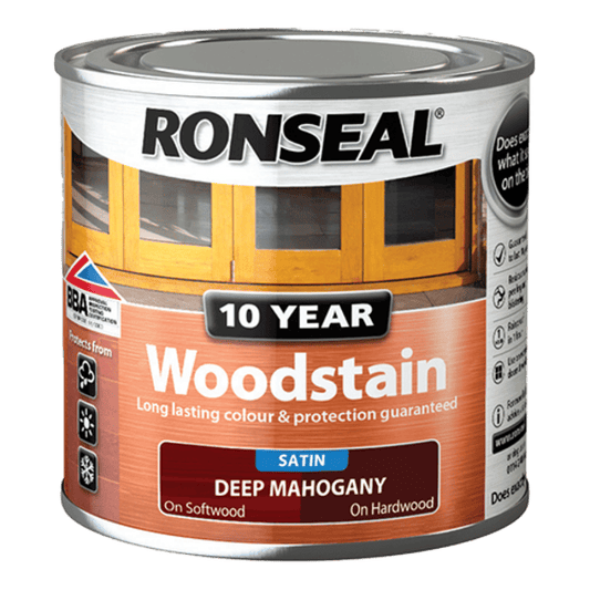 Ronseal 10 Year Woodstain 250ml - Deep Mahogany - Ronseal