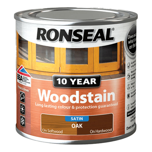 Ronseal 10 Year Woodstain 250ml - Oak - Ronseal