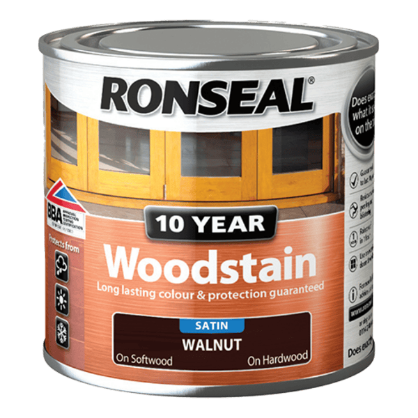 Ronseal 10 Year Woodstain 250ml - Walnut - Ronseal
