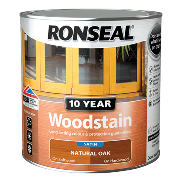 Ronseal 10 Year Woodstain 750ml - Natural Oak - Ronseal