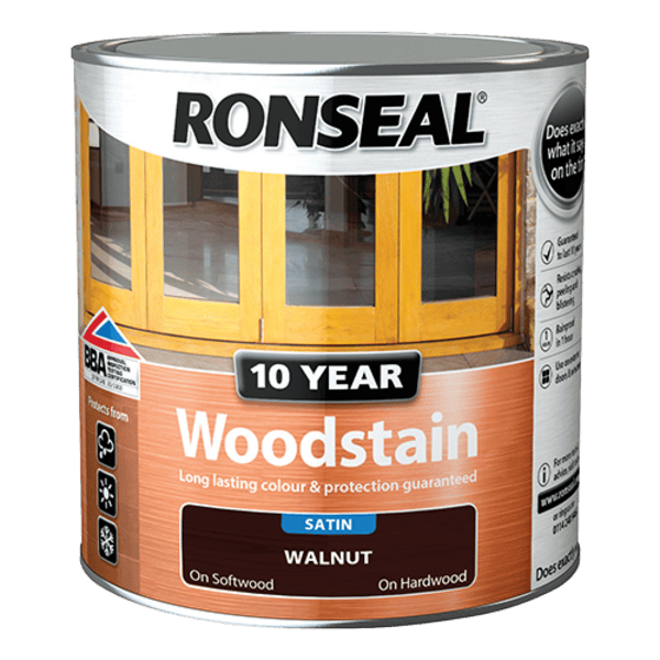 Ronseal 10 Year Woodstain 750ml - Walnut - Ronseal