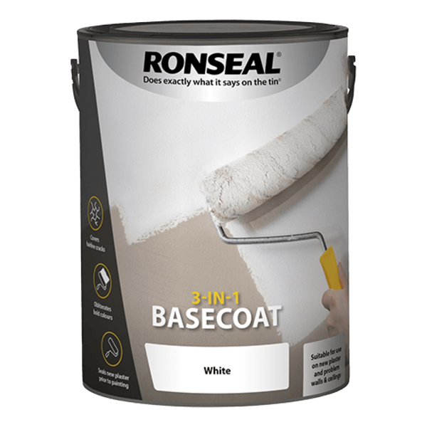 Ronseal 3-in-1 Basecoat White - 5 Litres - Ronseal