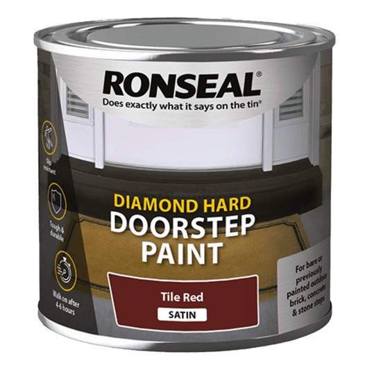 Ronseal Diamond Hard Doorstep Paint Red - 250ml - Ronseal
