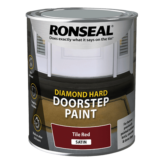 Ronseal Diamond Hard Doorstep Paint Tile Red - 750ml - Ronseal