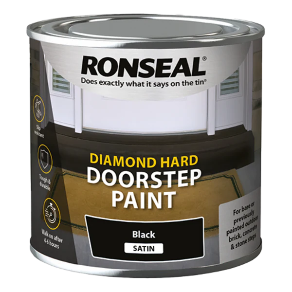 Ronseal Diamond Hard Doorstep Paint Black - All Sizes - Ronseal