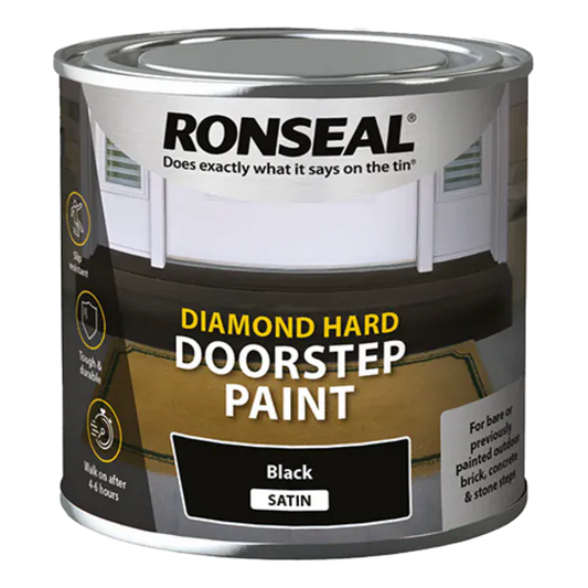 Ronseal Diamond Hard Doorstep Paint Black - All Sizes - Ronseal