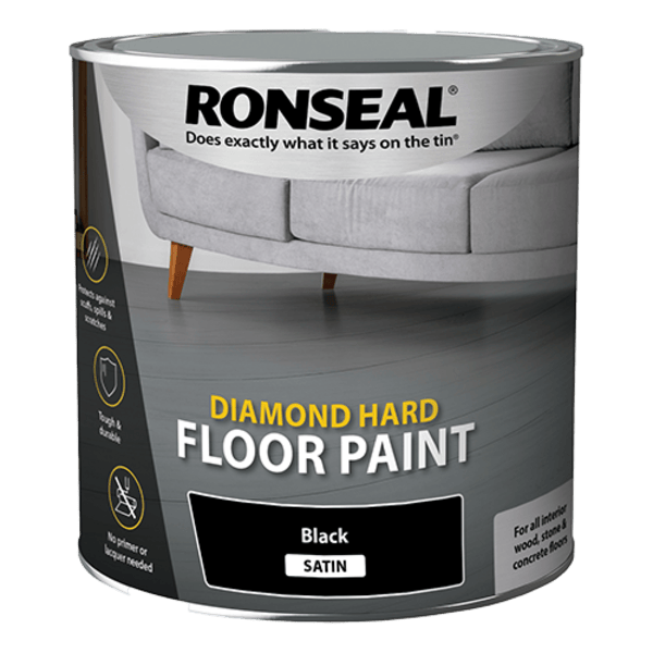 Ronseal Diamond Hard Floor Paint 2.5 Litres - Black - Ronseal
