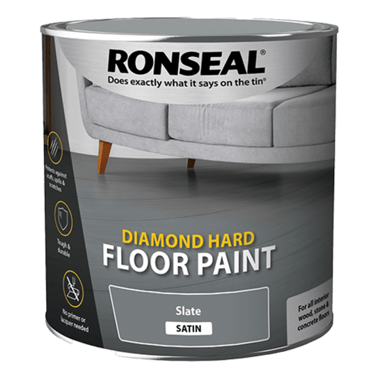 Ronseal Diamond Hard Floor Paint 2.5 Litres - Slate - Ronseal