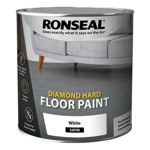 Ronseal Diamond Hard Floor Paint 2.5 Litres - White - Ronseal
