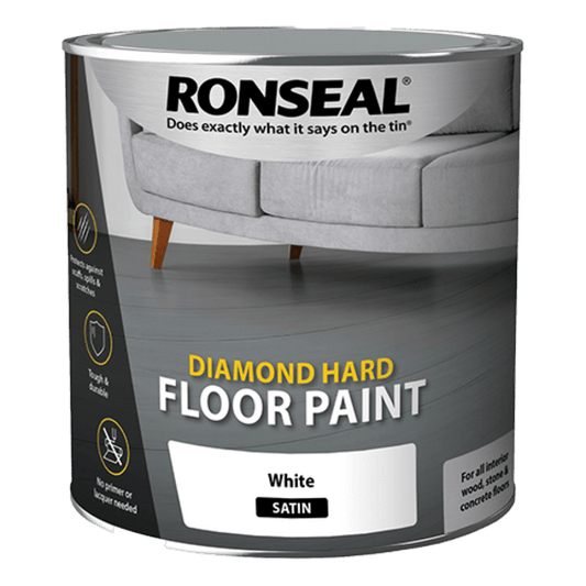 Ronseal Diamond Hard Floor Paint 2.5 Litres - White - Ronseal