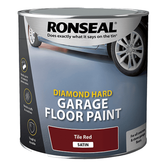 Ronseal Diamond Hard Garage Floor Paint 2.5 Litres - Tile Red - Ronseal