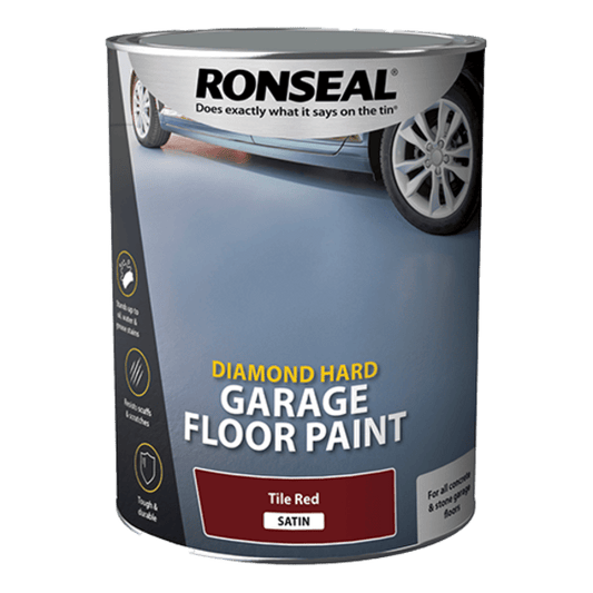 Ronseal Diamond Hard Garage Floor Paint 5 Litres - Tile Red - Ronseal