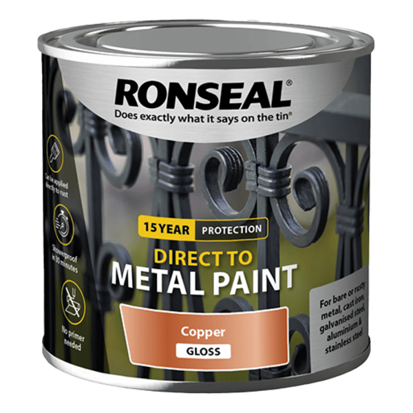 Ronseal Direct to Metal Paint 250ml - Copper Gloss - Ronseal