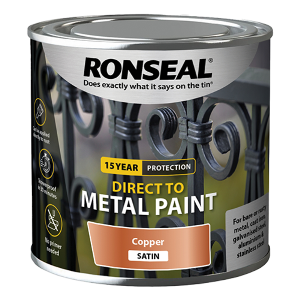 Ronseal Direct to Metal Paint 250ml - Copper Satin - Ronseal