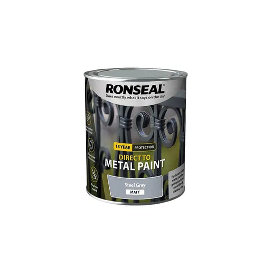 Ronseal Direct to Metal Paint 750ml - Steel Grey Matt - Ronseal