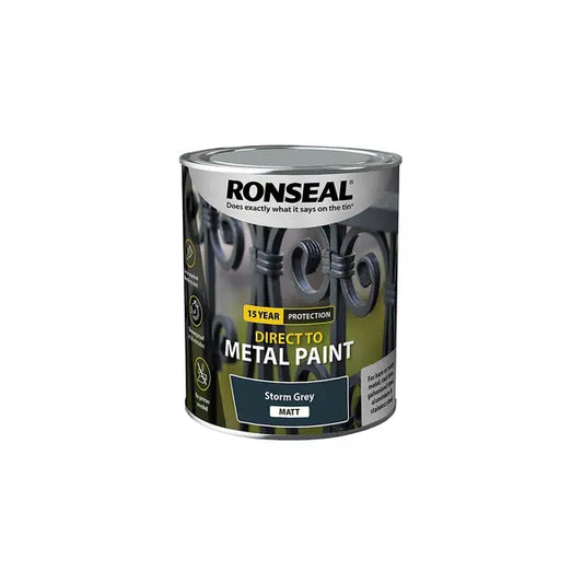 Ronseal Direct to Metal Paint 750ml - Storm Grey Matt - Ronseal