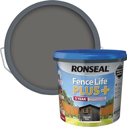 Ronseal Fence Life Plus+ 5 Litres - Charcoal Grey - Ronseal