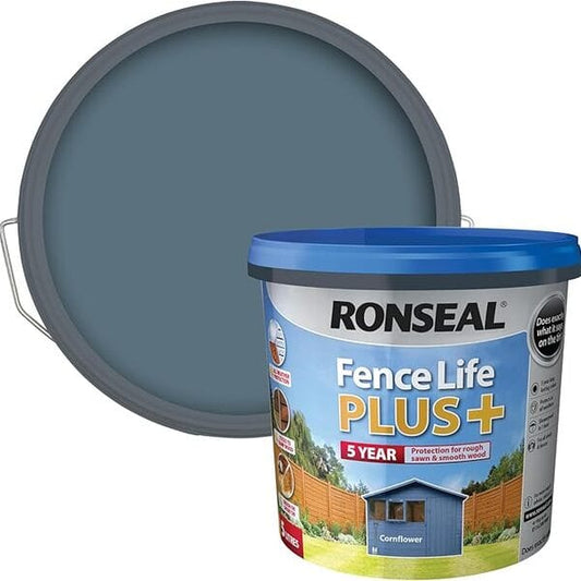 Ronseal Fence Life Plus+ 5 Litres - Cornflower - Ronseal