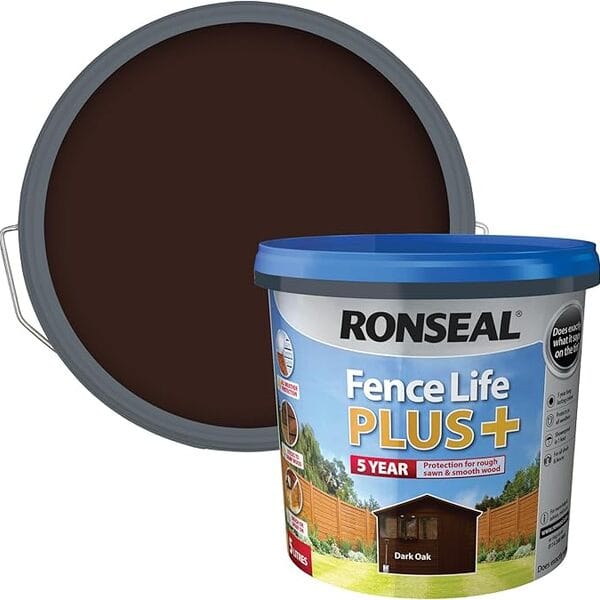 Ronseal Fence Life Plus+ 5 Litres - Dark Oak - Ronseal