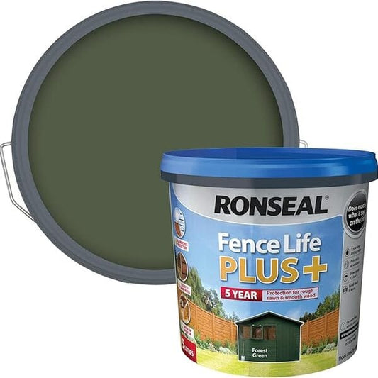 Ronseal Fence Life Plus+ 5 Litres - Forest Green - Ronseal