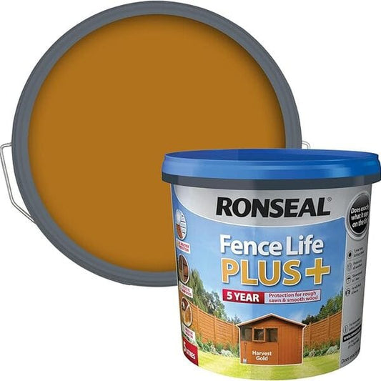 Ronseal Fence Life Plus+ 5 Litres - Harvest Gold - Ronseal