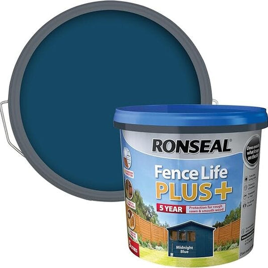 Ronseal Fence Life Plus+ 5 Litres - Mignight Blue - Ronseal