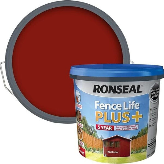 Ronseal Fence Life Plus+ 5 Litres - Red Cedar - Ronseal