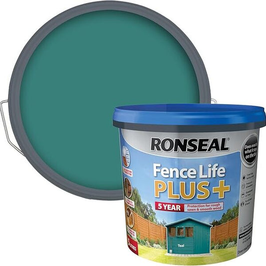 Ronseal Fence Life Plus+ 5 Litres - Teal - Ronseal