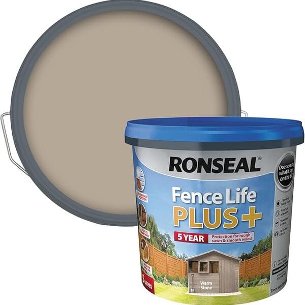 Ronseal Fence Life Plus+ 5 Litres - Warm Stone - Ronseal