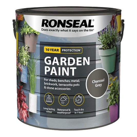 Ronseal Garden Paint 2.5 Litres - Charcoal Grey - Ronseal