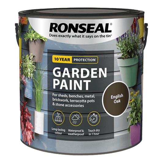Ronseal Garden Paint 2.5 Litres - English Oak - Ronseal