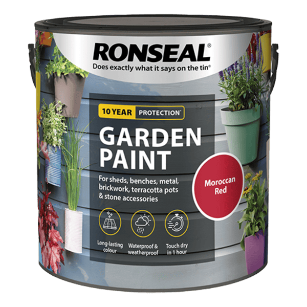 Ronseal Garden Paint 250ml - Moroccan Red - Ronseal