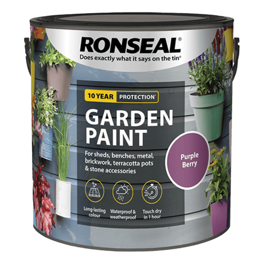Ronseal Garden Paint 2.5 Litres - Purple Berry - Ronseal